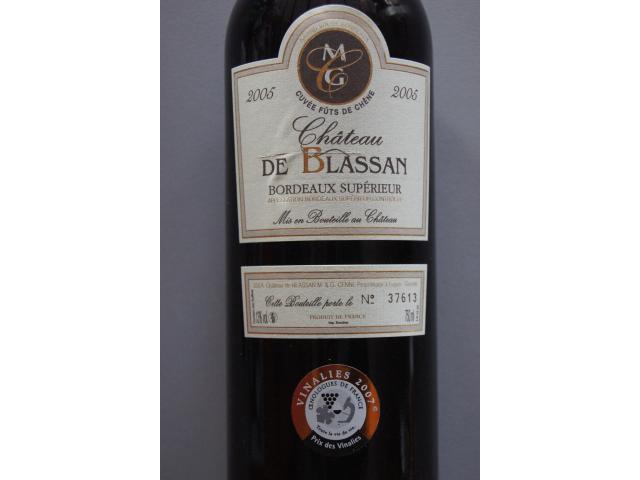 Château de Blassan 2005 Cuvée Fûts de Chêne, Prix des Vinalies 2007
