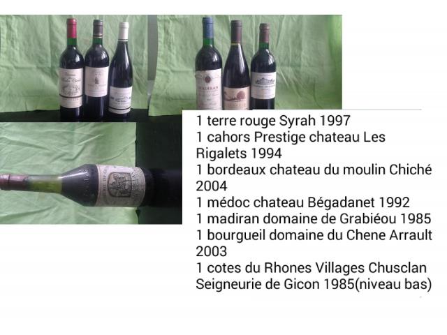 lot de 19 bouteilles de vin rouge