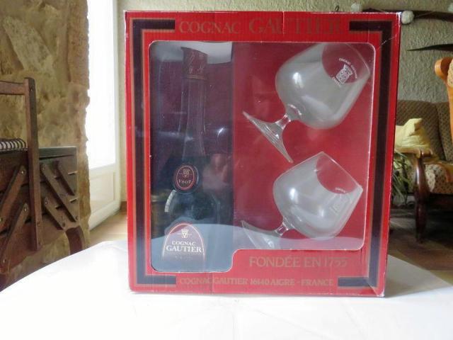 Coffret Cognac Gautier VSOP avec ses 2 grands verres de dégustation